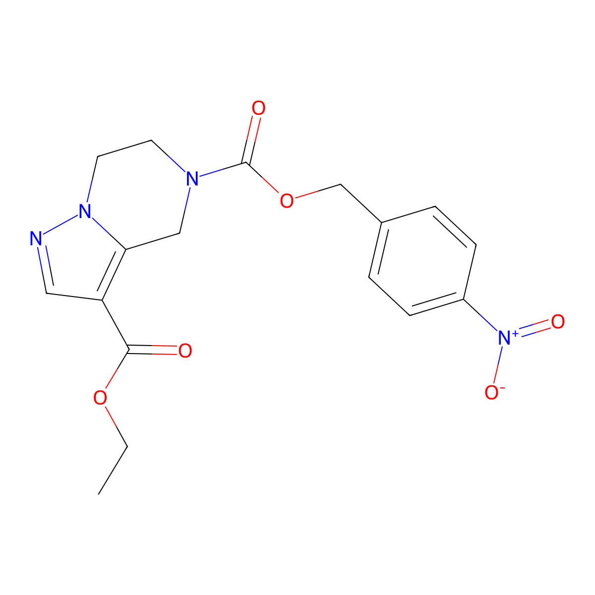 3-Ethyl 5-(4-nitrobenzyl) 6,7-dihydropyrazolo[1,5-A]pyrazine-3,5(4H)-dicarboxylate molecular structure, CAS 623565-15-1