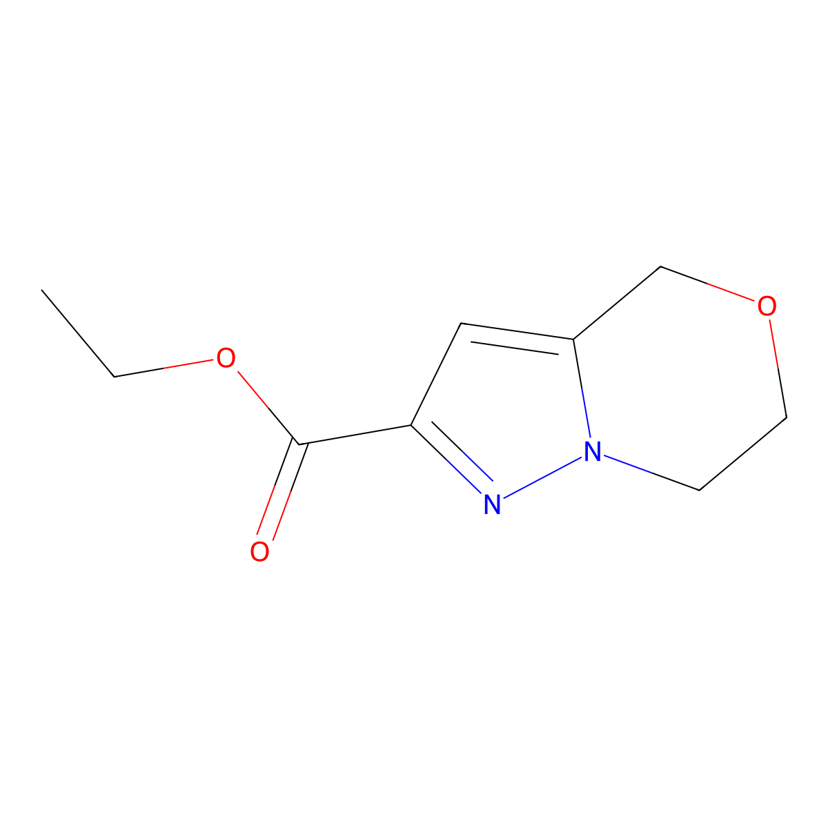 ethyl 4H,6H,7H-pyrazolo(3,2-c)(1,4)oxazine-2-carboxylate molecular structure, CAS 623565-57-1