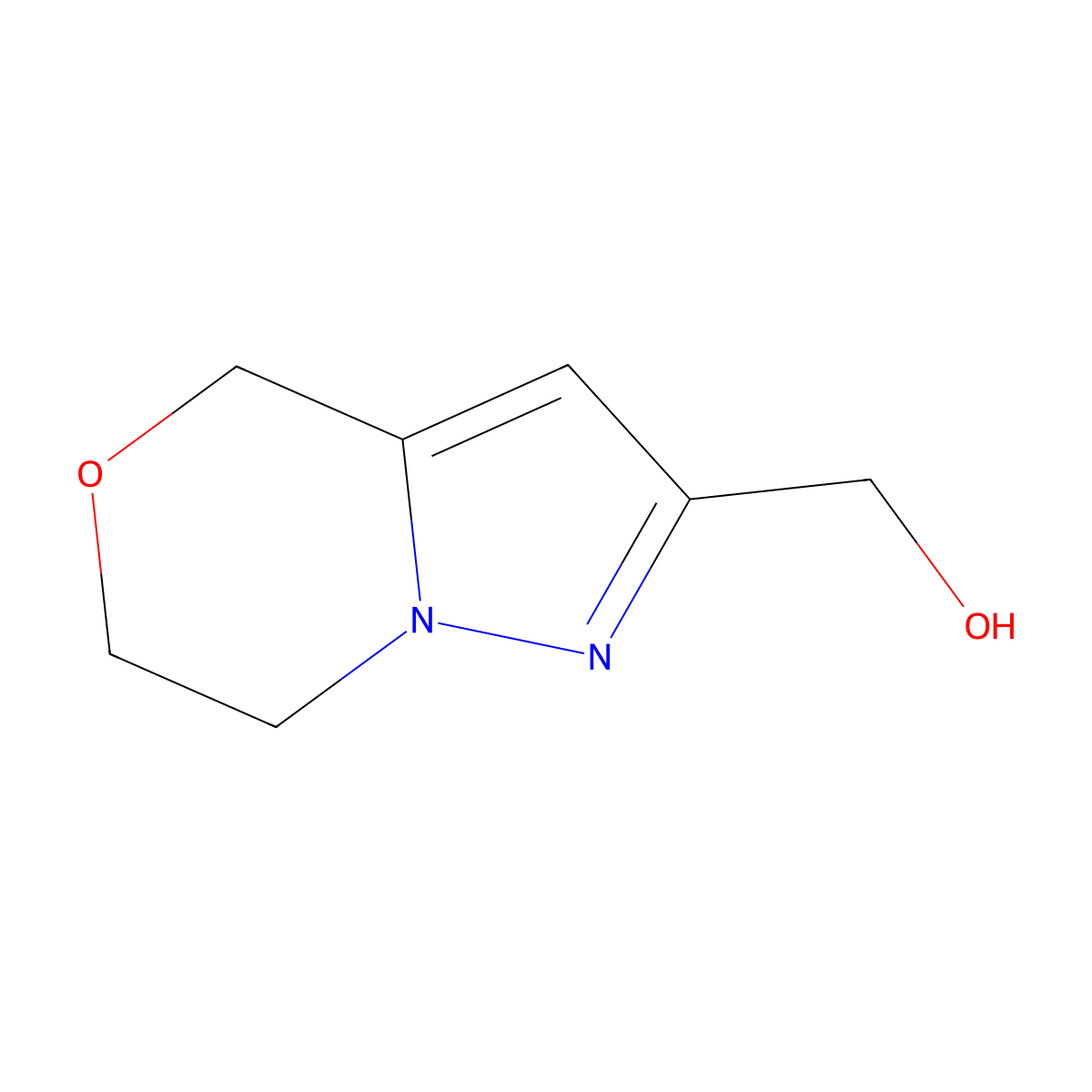 (4H,6H,7H-pyrazolo(3,2-c)(1,4)oxazin-2-yl)methanol molecular structure, CAS 623565-58-2