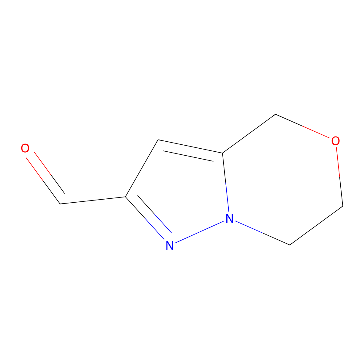 6,7-dihydro-4H-pyrazolo(5,1-c)(1,4)oxazine-2-carbaldehyde molecular structure, CAS 623565-59-3