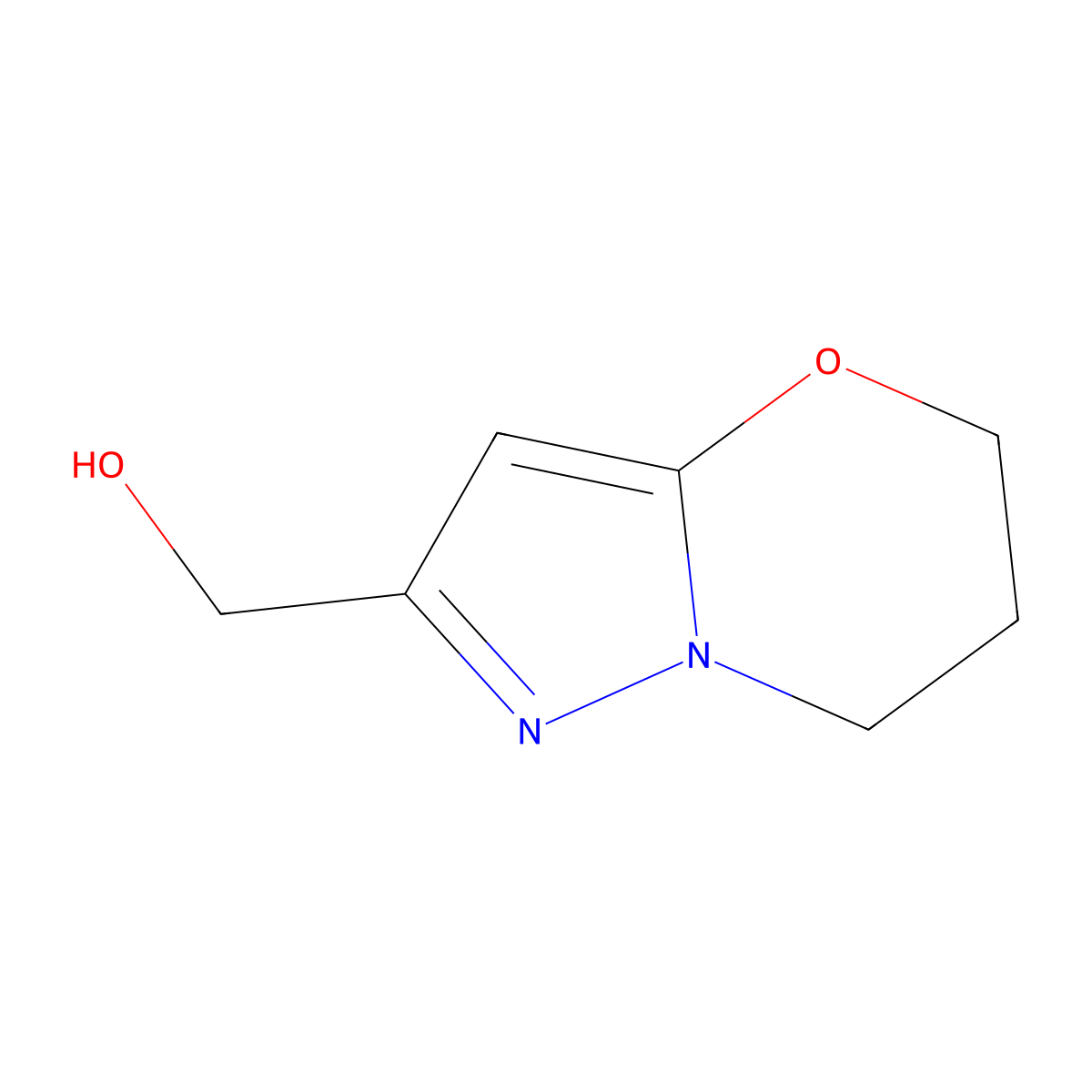 (5H,6H,7H-pyrazolo(3,2-b)(1,3)oxazin-2-yl)methanol molecular structure, CAS 623565-62-8