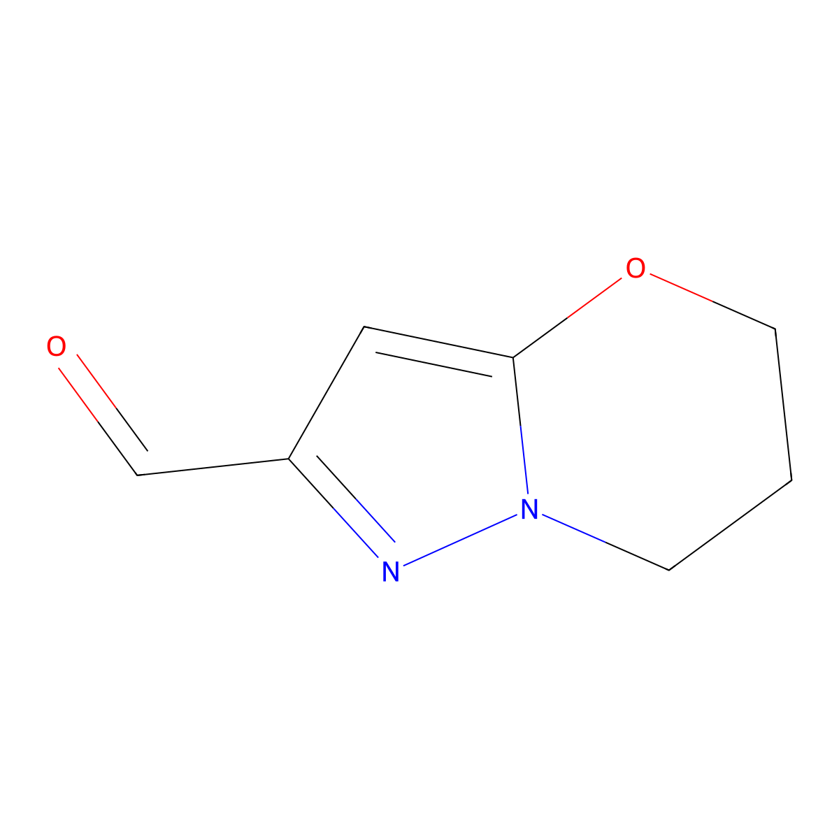 5H,6H,7H-pyrazolo(3,2-b)(1,3)oxazine-2-carbaldehyde molecular structure, CAS 623565-63-9