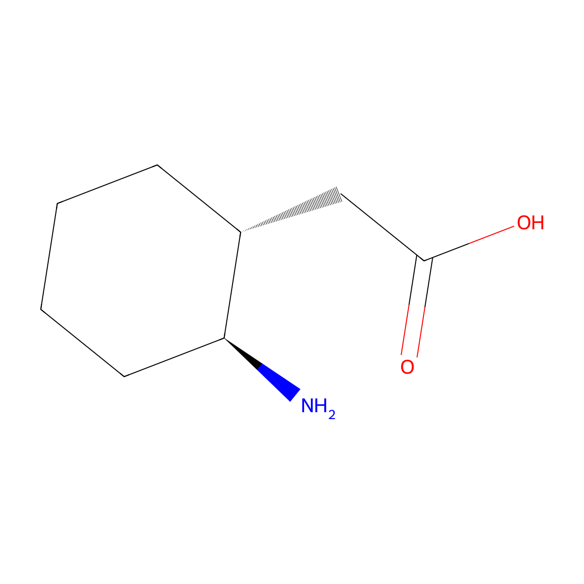 2-((1R,2S)-2-Aminocyclohexyl)acetic acid molecular structure, CAS 623567-08-8