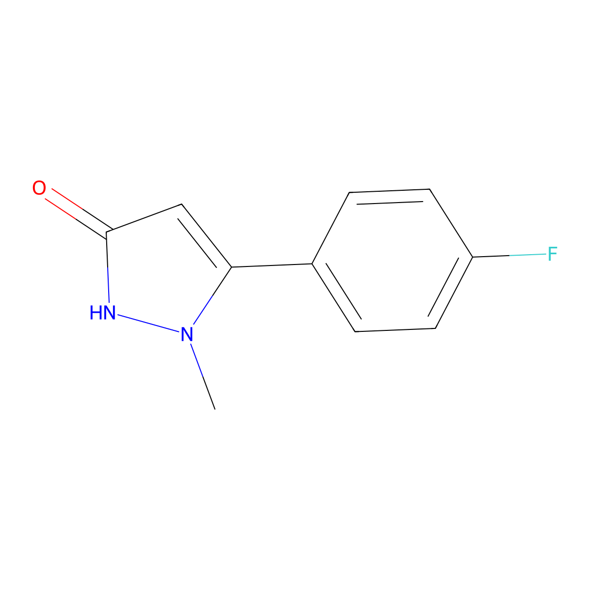 5-(4-Fluorophenyl)-1-methyl-1,2-dihydro-3H-pyrazol-3-one molecular structure, CAS 623577-33-3