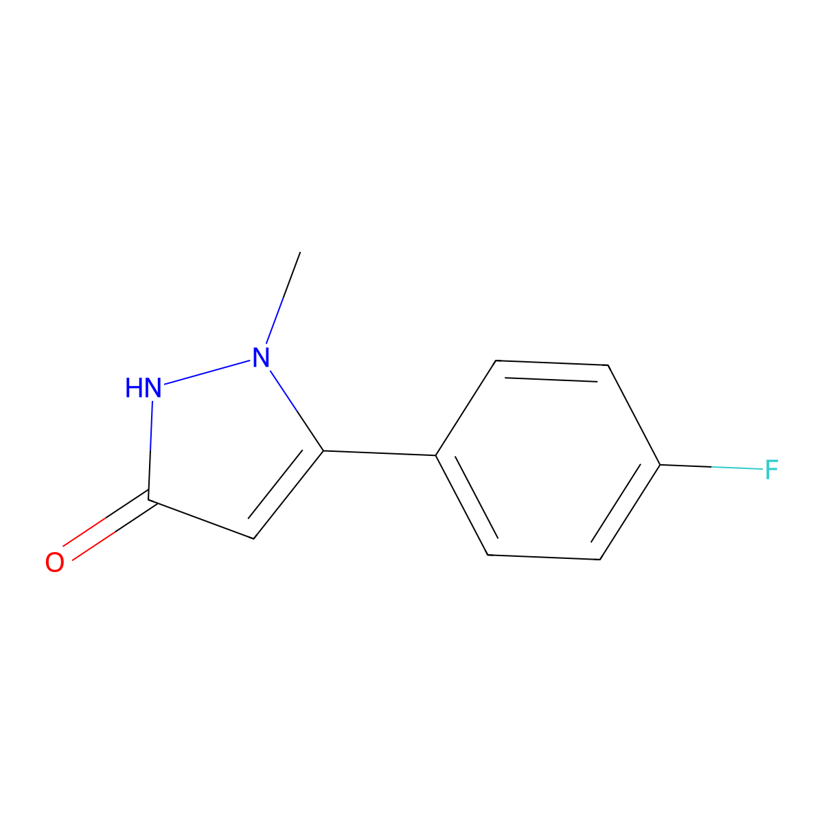 5-(4-Fluorophenyl)-1-methyl-1,2-dihydro-3H-pyrazol-3-one molecular structure, CAS 623577-33-3