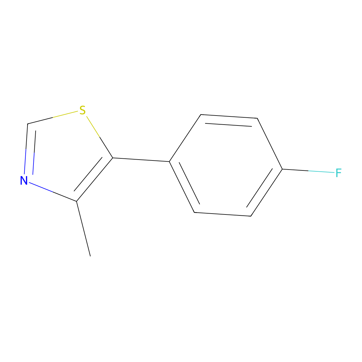 4-Methyl-5-(4-fluorophenyl)thiazole molecular structure, CAS 623577-48-0