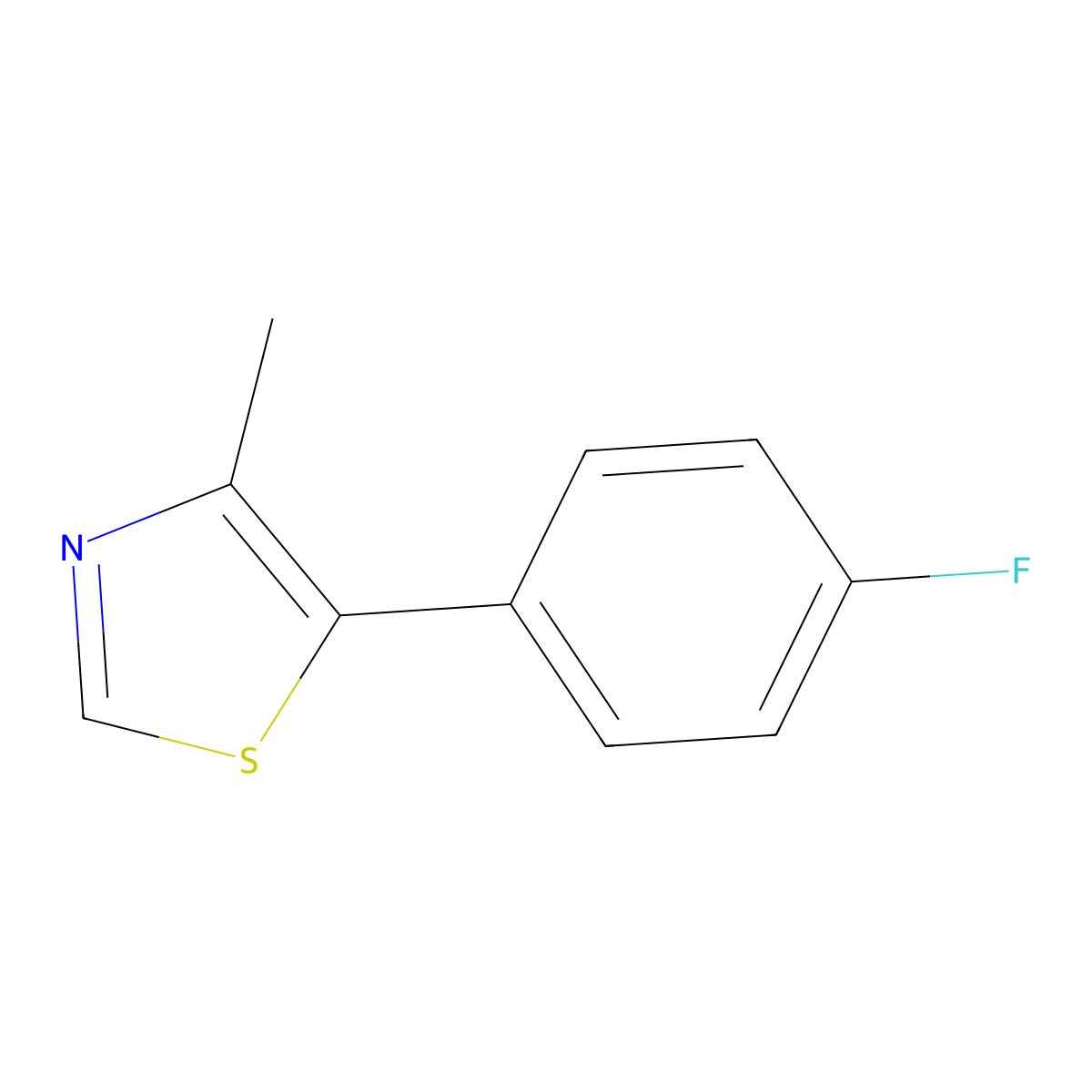4-Methyl-5-(4-fluorophenyl)thiazole molecular structure, CAS 623577-48-0