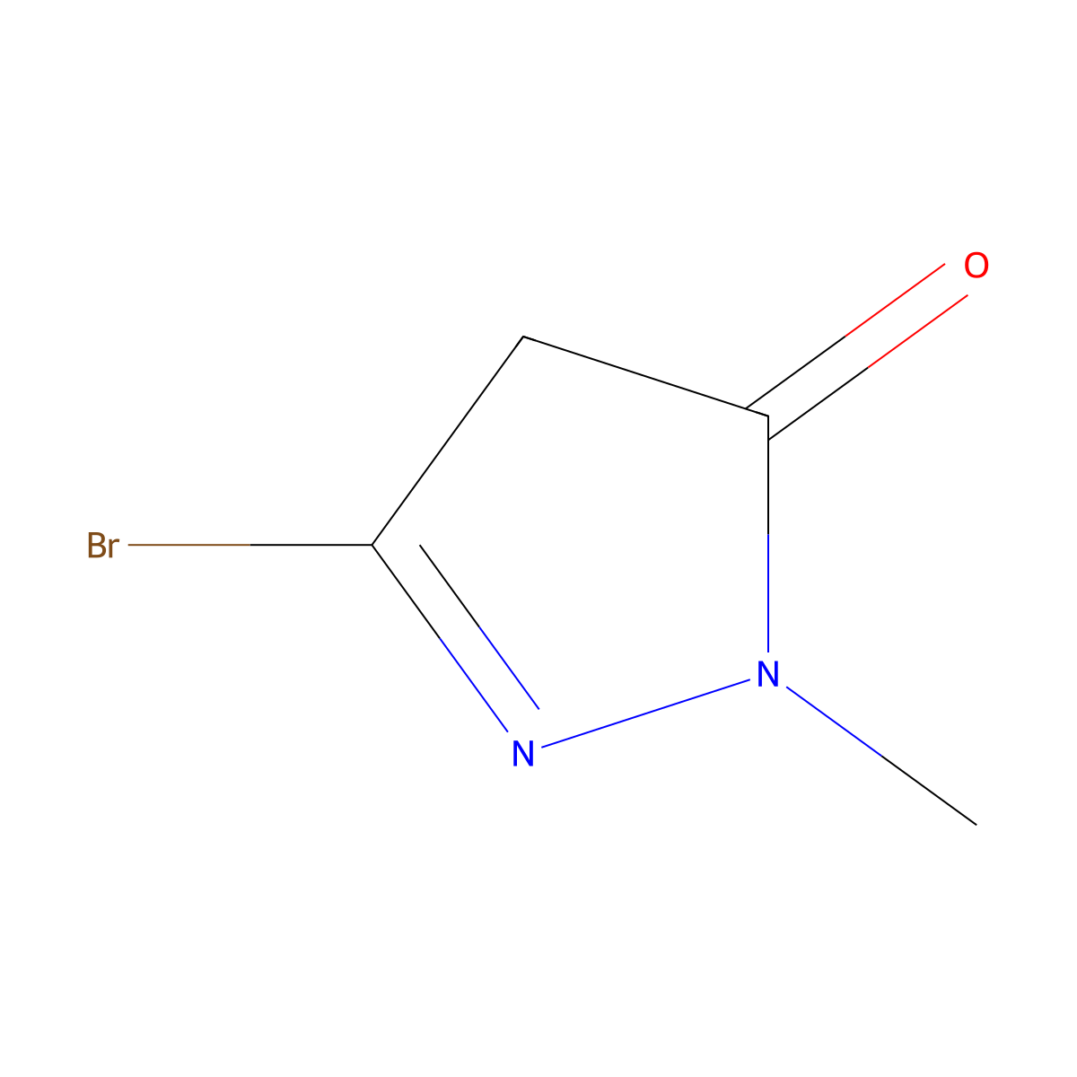 3-bromo-1-methyl-1H-pyrazol-5(4H)-one molecular structure, CAS 623577-53-7