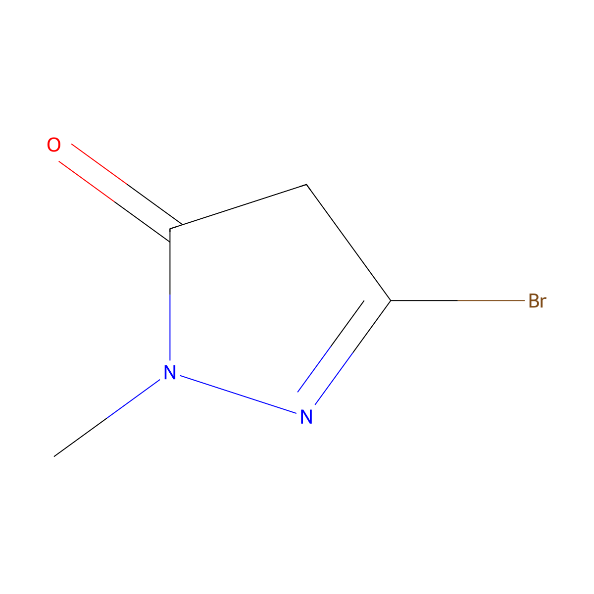 3-bromo-1-methyl-1H-pyrazol-5(4H)-one molecular structure, CAS 623577-53-7