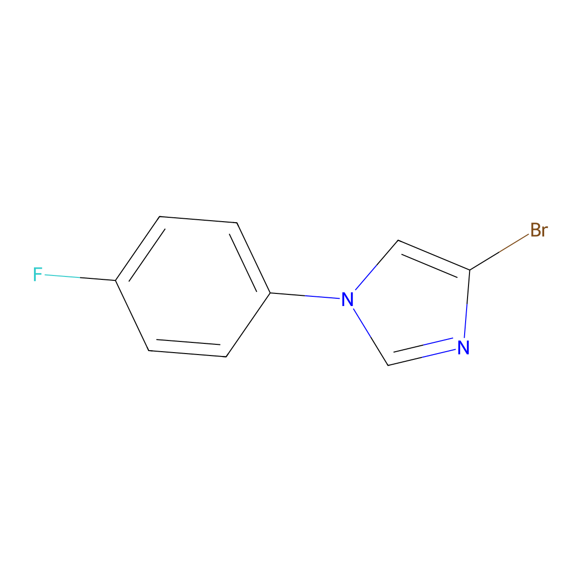 4-Bromo-1-(4-fluorophenyl)-1H-imidazole molecular structure, CAS 623577-59-3