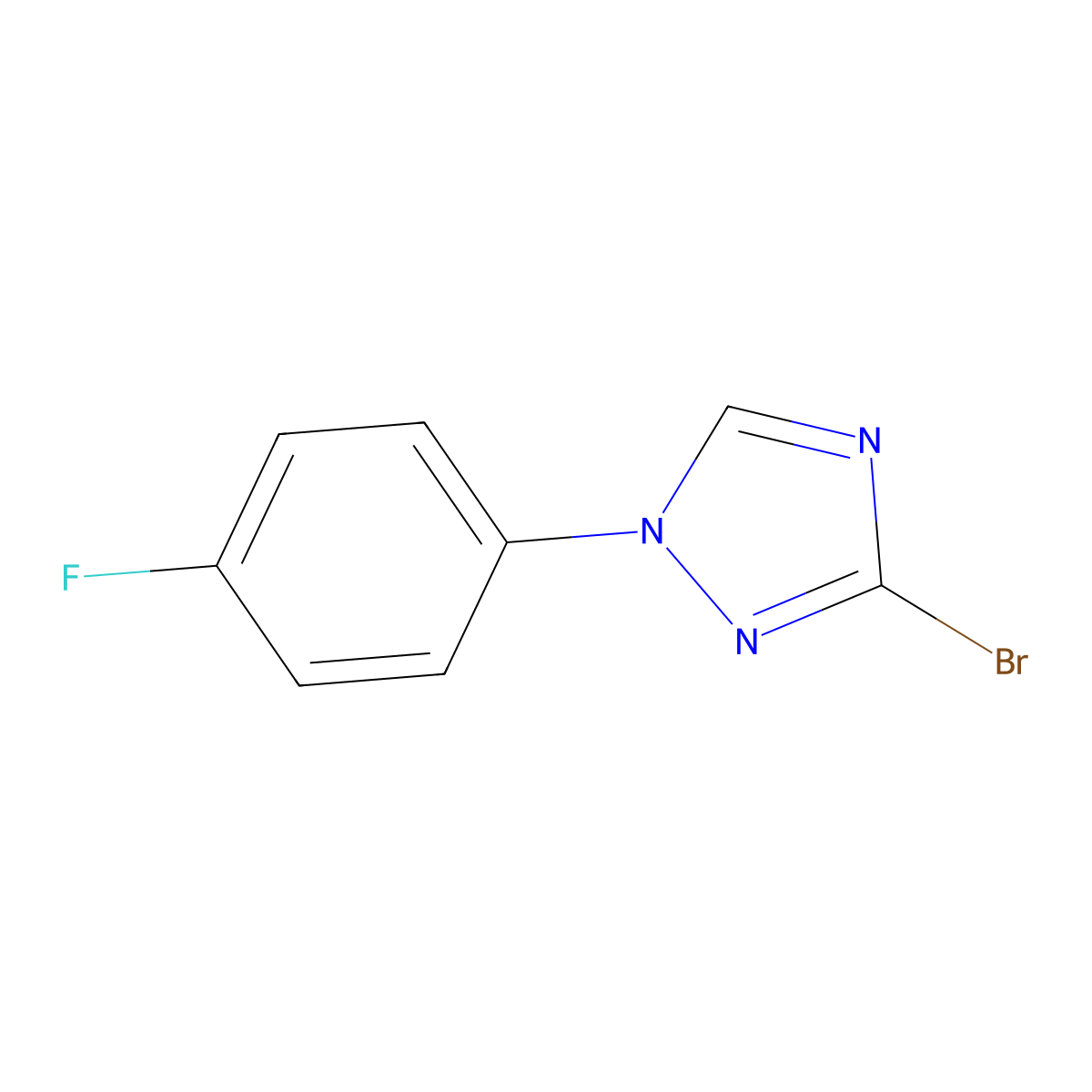 3-Bromo-1-(4-fluorophenyl)-1h-1,2,4-triazole molecular structure, CAS 623577-63-9