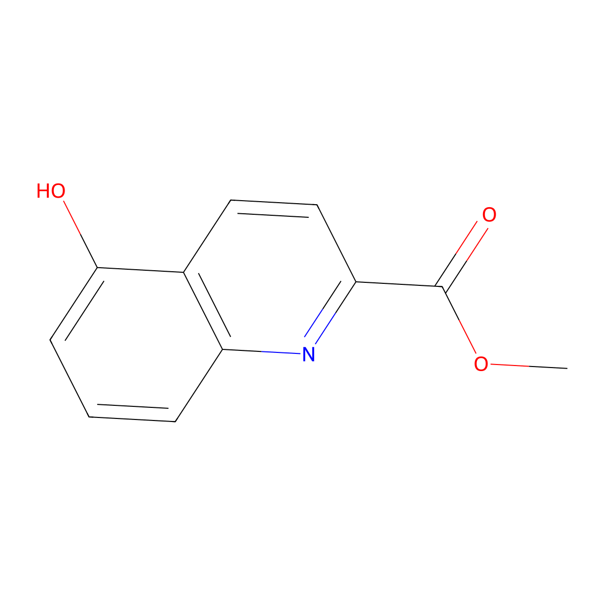 Methyl 5-hydroxyquinoline-2-carboxylate molecular structure, CAS 623583-87-9
