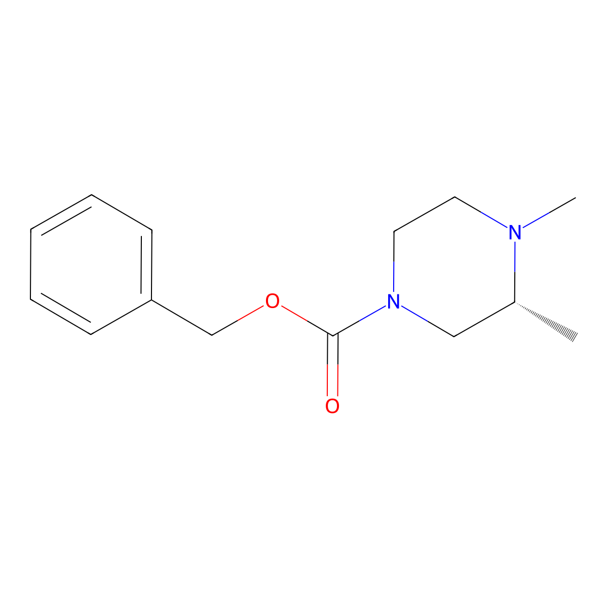Benzyl (3R)-3,4-dimethyl-1-piperazinecarboxylate molecular structure, CAS 623586-01-6