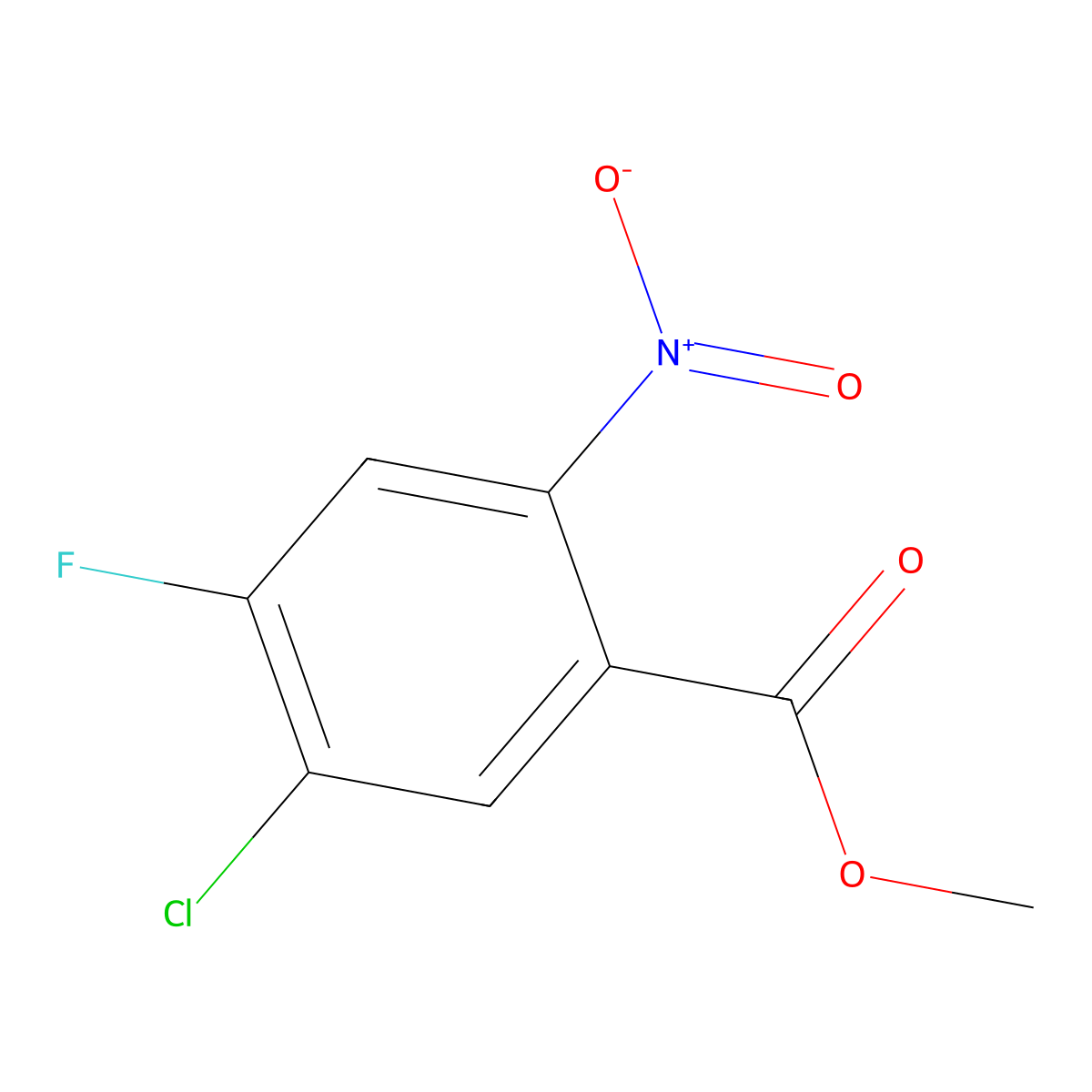 Methyl 5-chloro-4-fluoro-2-nitrobenzoate molecular structure, CAS 623588-40-9