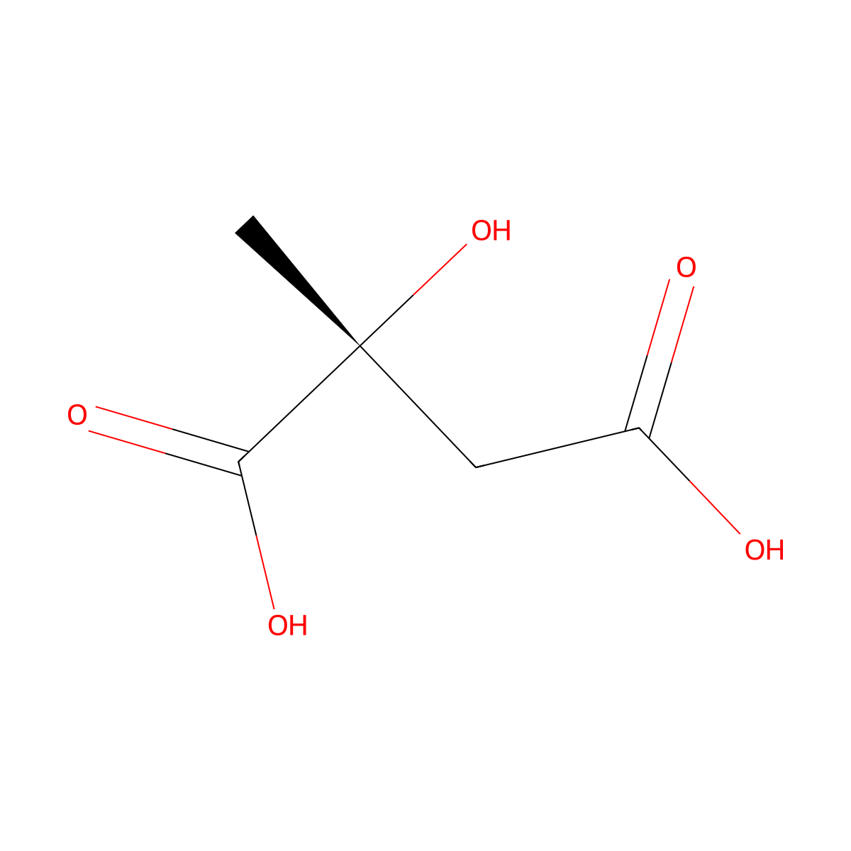 Citramalic acid, (-)- molecular structure, CAS 6236-10-8