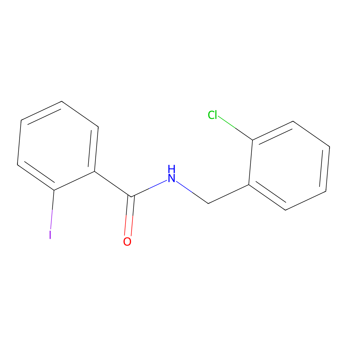 N-[(2-chlorophenyl)methyl]-2-iodobenzamide molecular structure, CAS 6236-15-3