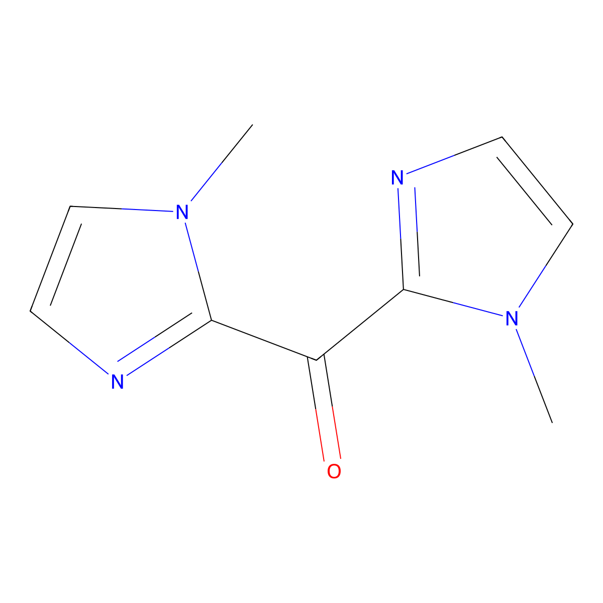 1-methyl-2-(1-methyl-1H-imidazole-2-carbonyl)-1H-imidazole molecular structure, CAS 62366-40-9