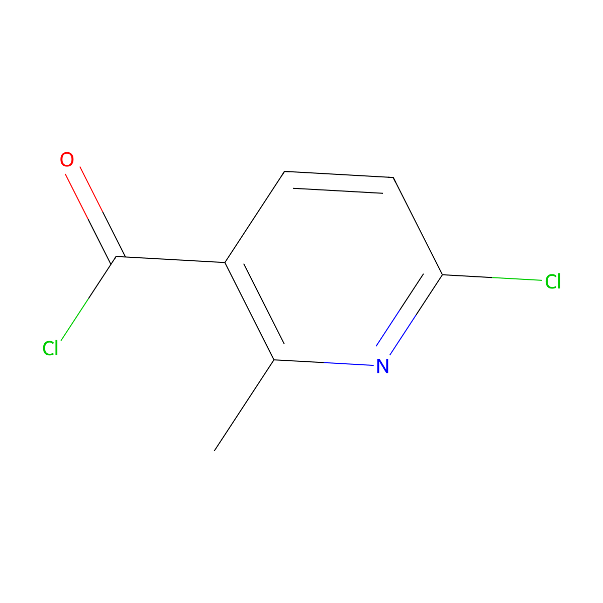 6-Chloro-2-methylpyridine-3-carbonyl chloride molecular structure, CAS 62366-52-3