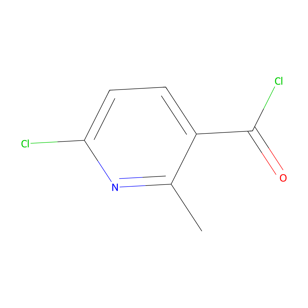 6-Chloro-2-methylpyridine-3-carbonyl chloride molecular structure, CAS 62366-52-3
