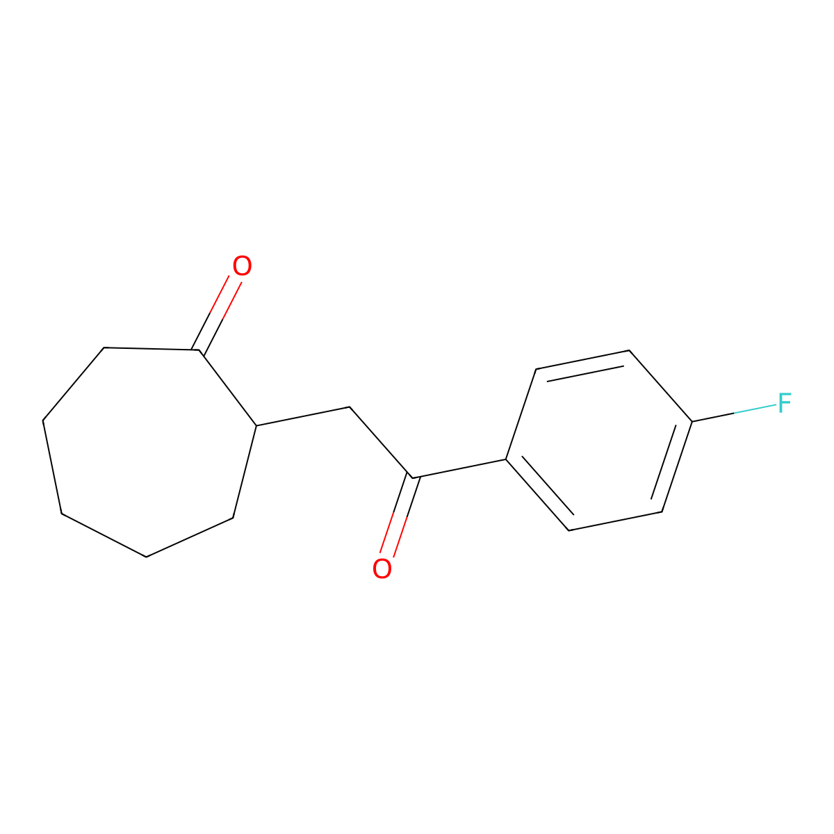 2-[2-(4-Fluorophenyl)-2-oxoethyl]cycloheptan-1-one molecular structure, CAS 62369-02-2