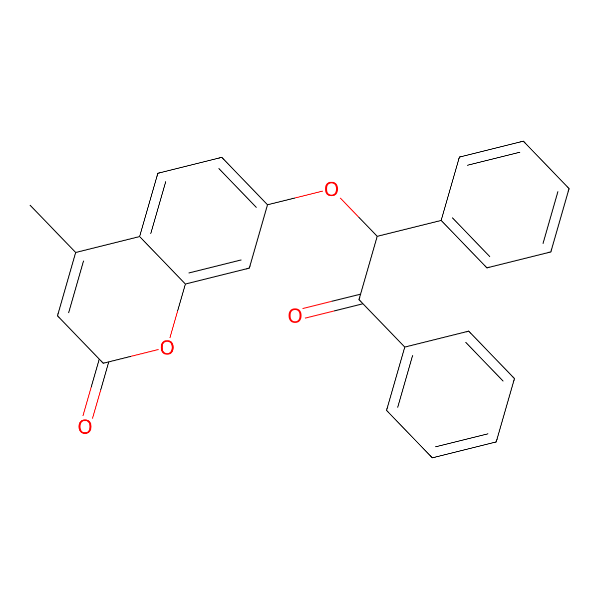 4-Methyl-7-(2-oxo-1,2-diphenylethoxy)chromen-2-one molecular structure, CAS 62369-35-1
