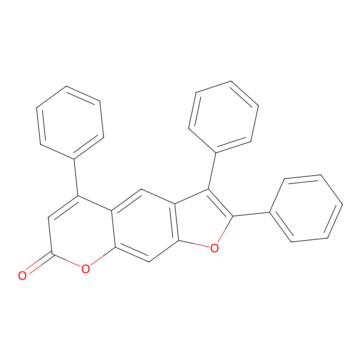2,3,5-Triphenyl-7H-furo[3,2-g][1]benzopyran-7-one molecular structure, CAS 62369-37-3