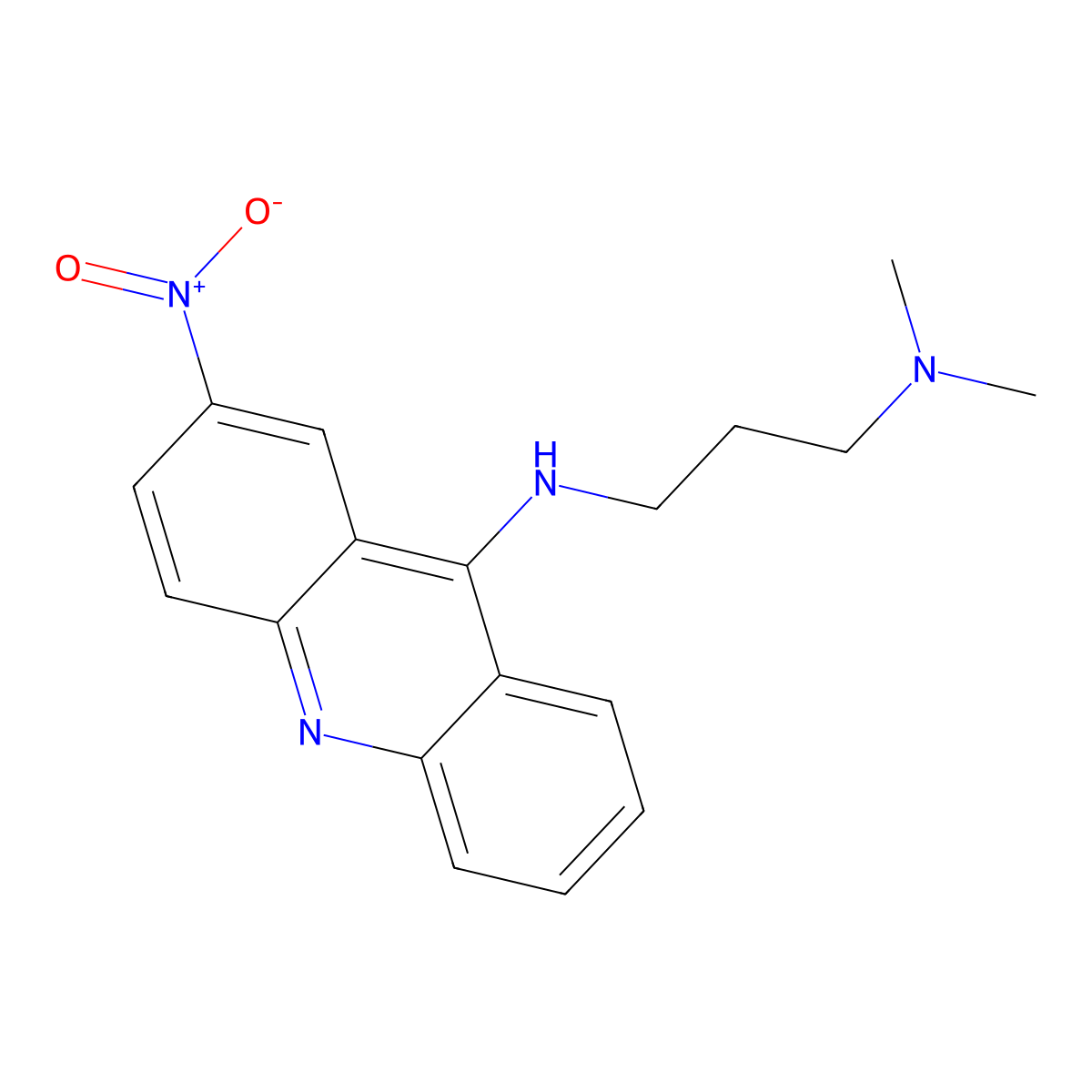 N1,N1-Dimethyl-N3-(2-nitro-9-acridinyl)-1,3-propanediamine molecular structure, CAS 6237-22-5