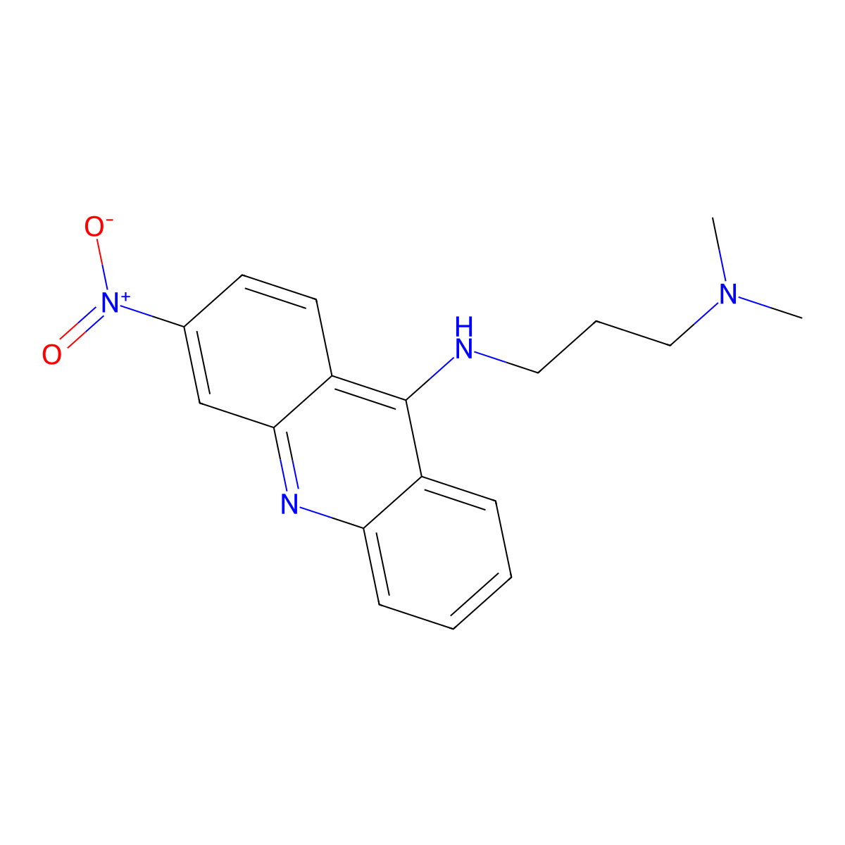 3-Nitro-9-(dimethylaminopropylamino)acridine molecular structure, CAS 6237-24-7