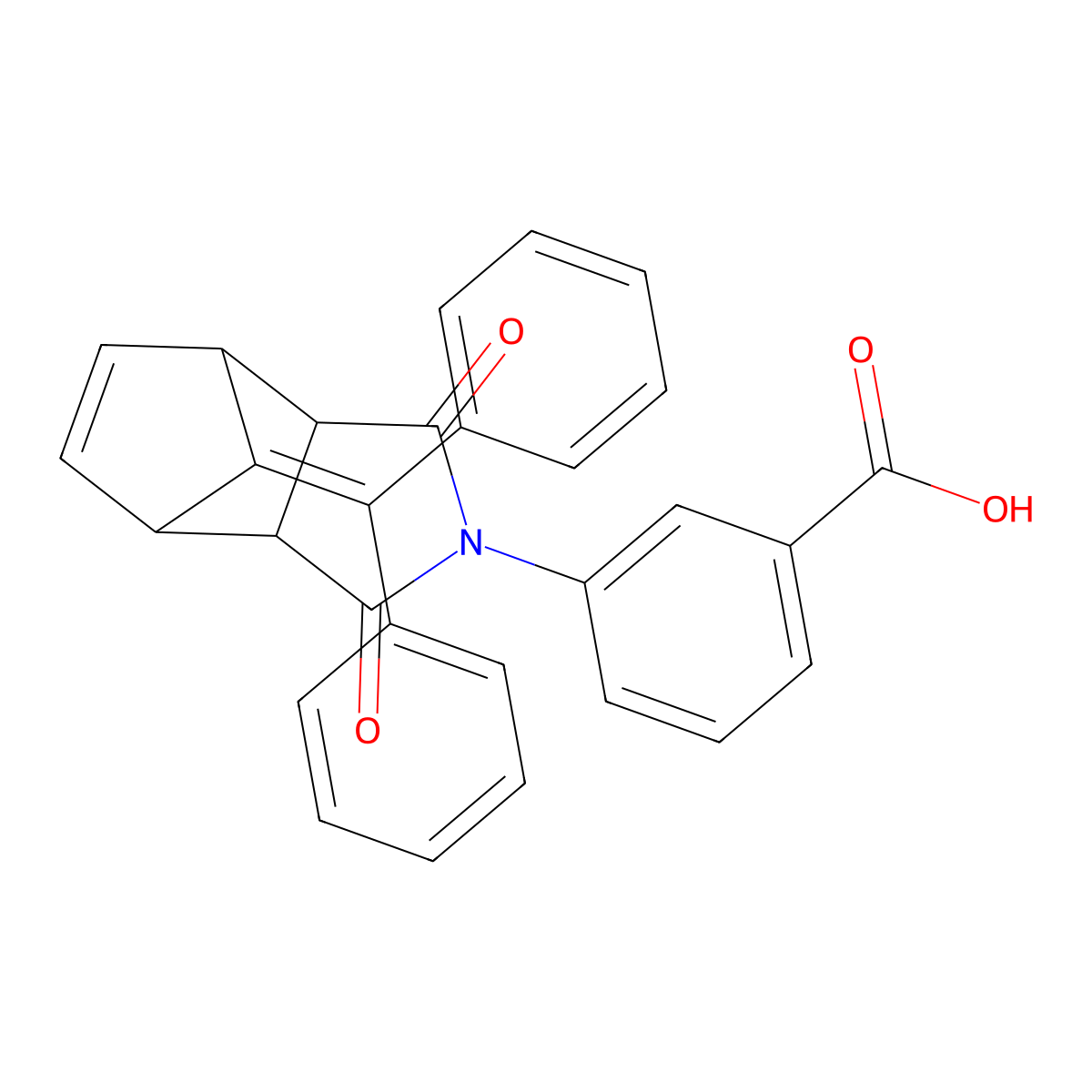 3-[10-(Diphenylmethylene)-3,5-dioxo-4-azatricyclo[5.2.1.0~2,6~]dec-8-en-4-yl]benzoic acid molecular structure, CAS 6237-72-5