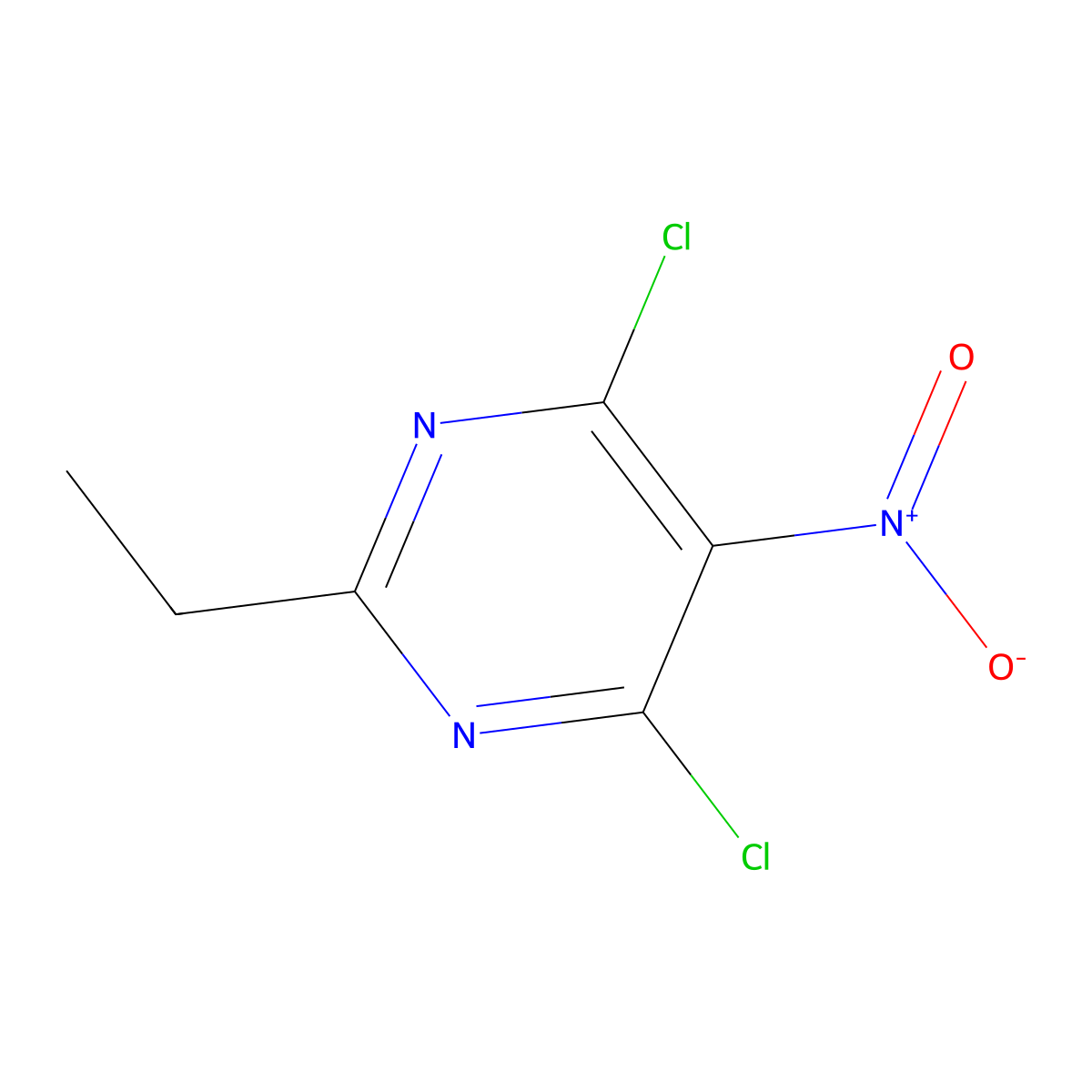 4,6-Dichloro-2-ethyl-5-nitropyrimidine molecular structure, CAS 6237-95-2