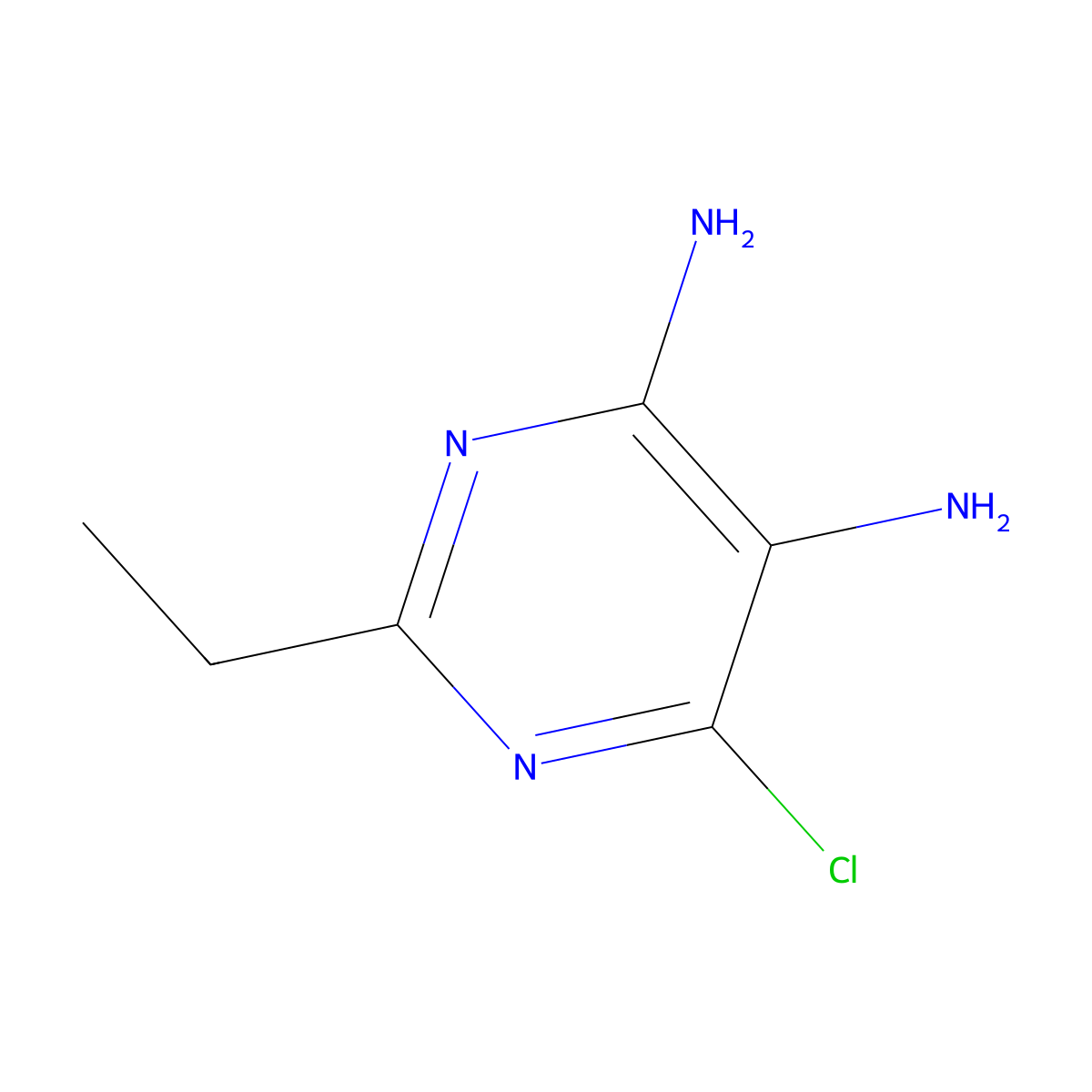 6-Chloro-2-ethylpyrimidine-4,5-diamine molecular structure, CAS 6237-97-4