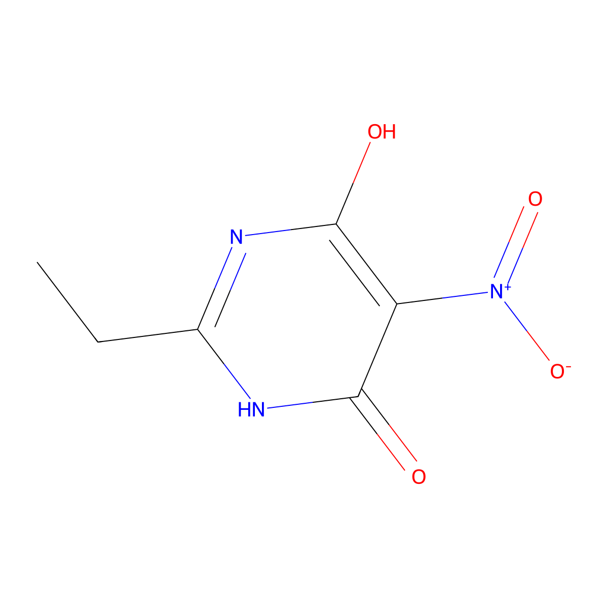 2-ethyl-4-hydroxy-5-nitro-1H-pyrimidin-6-one molecular structure, CAS 6237-99-6