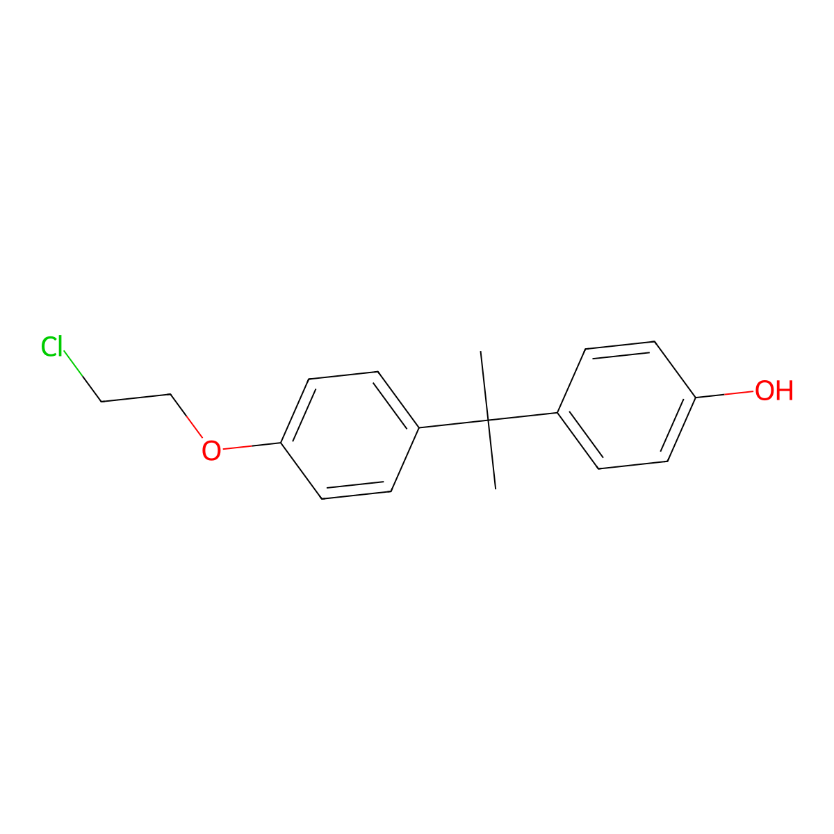4-{2-[4-(2-Chloroethoxy)phenyl]propan-2-yl}phenol molecular structure, CAS 62372-79-6