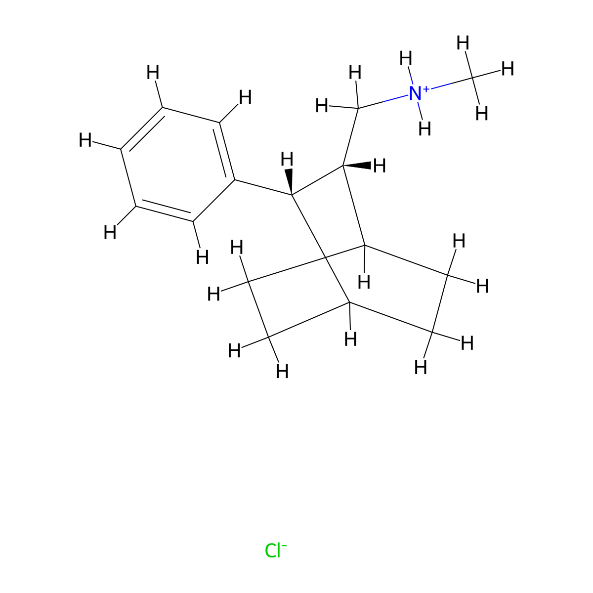Bicyclo(2.2.2)octane-2-methylamine, N-methyl-3-phenyl-, hydrochloride, (Z)- molecular structure, CAS 62373-91-5