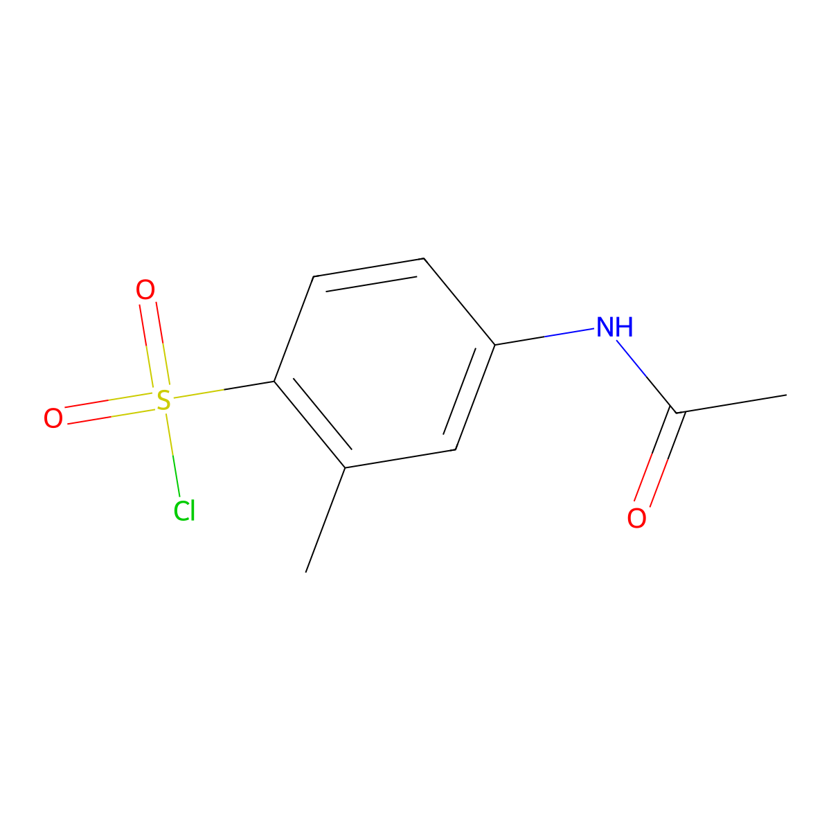 Benzenesulfonyl chloride, 4-(acetylamino)-2-methyl- molecular structure, CAS 62374-67-8