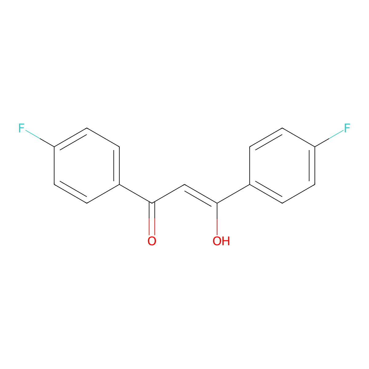 1,3-Bis(4-fluorophenyl)-3-hydroxyprop-2-en-1-one molecular structure, CAS 62375-96-6