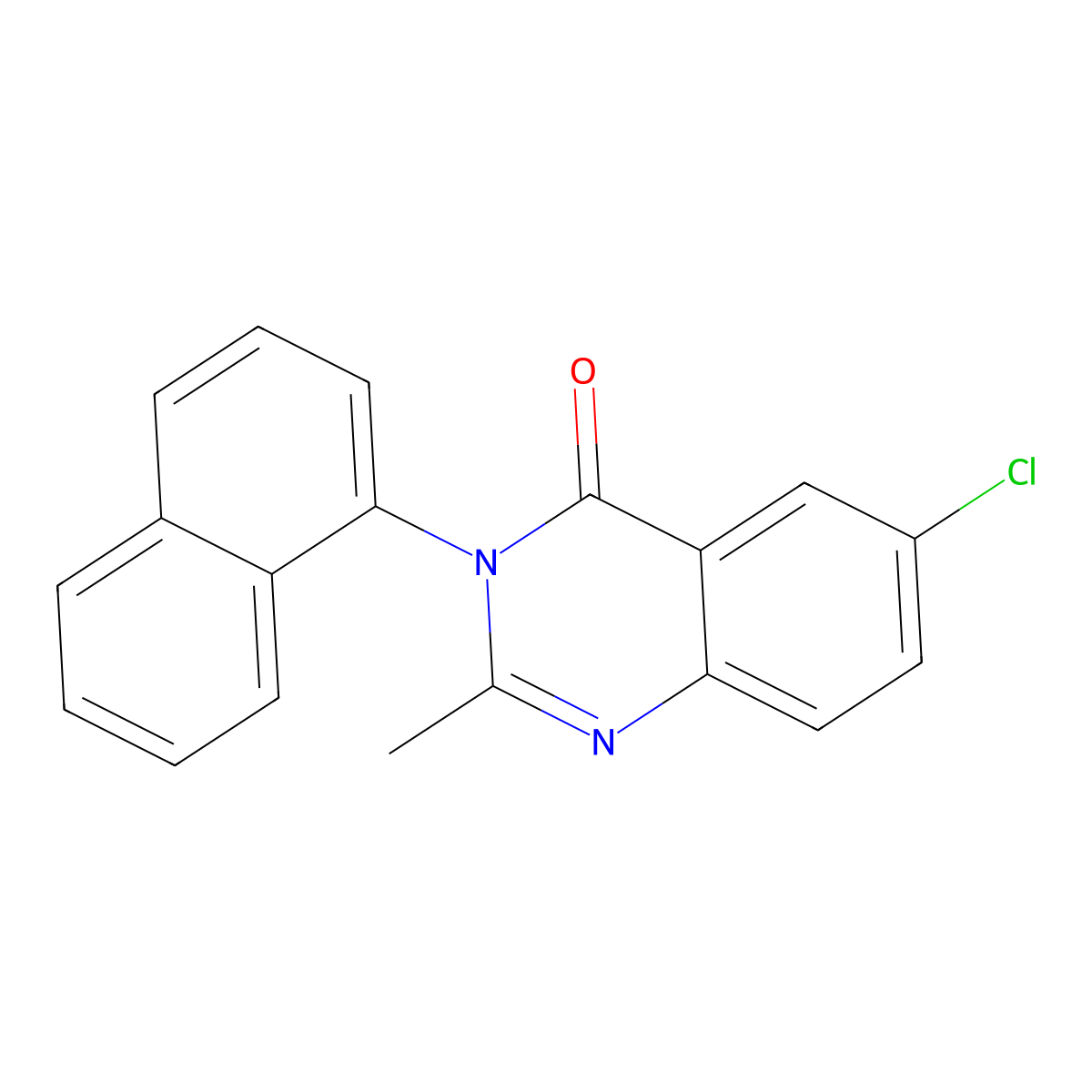 6-Chloro-2-methyl-3-(naphthalen-1-yl)quinazolin-4(3H)-one molecular structure, CAS 62376-79-8
