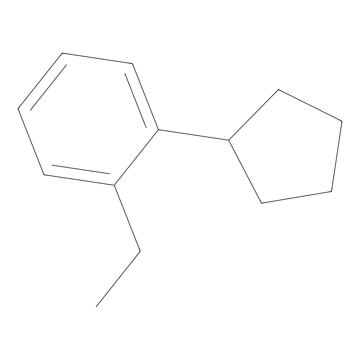 1-Cyclopentyl-2-ethylbenzene molecular structure, CAS 62379-81-1