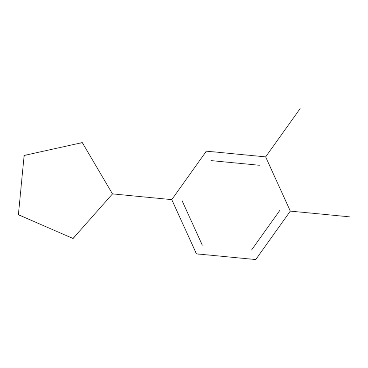 4-Cyclopentyl-1,2-dimethylbenzene molecular structure, CAS 62379-88-8