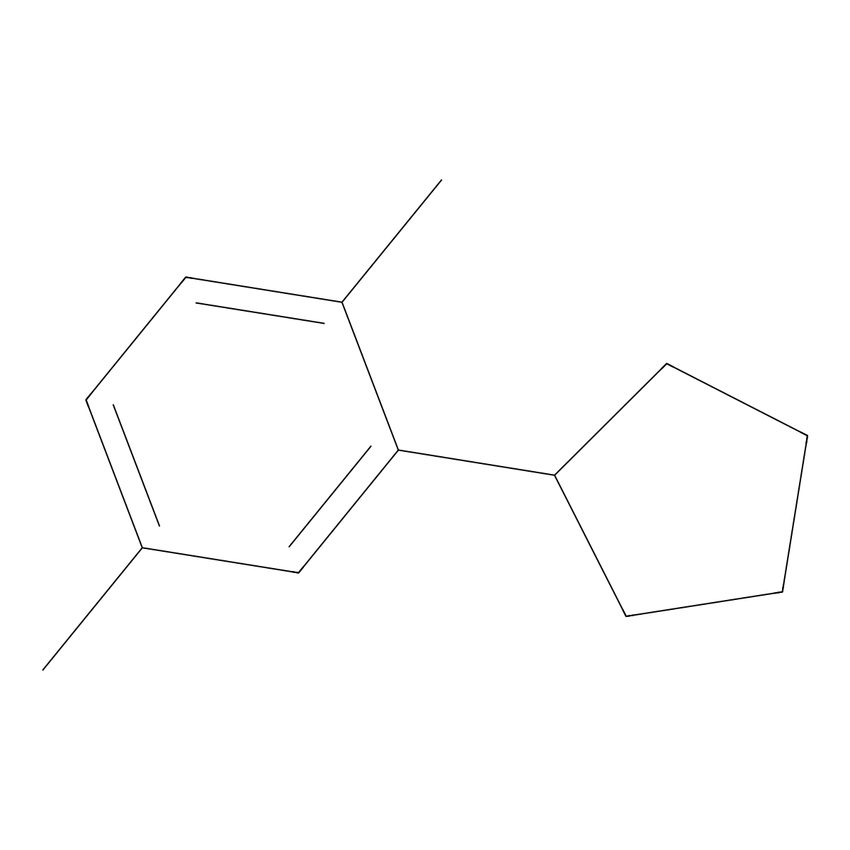 2-Cyclopentyl-1,4-dimethylbenzene molecular structure, CAS 62379-92-4