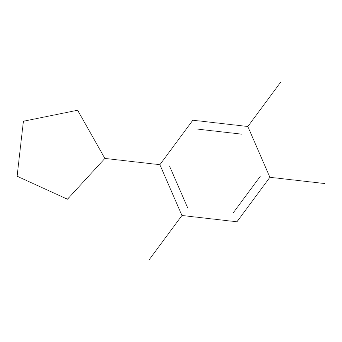 1-Cyclopentyl-2,4,5-trimethylbenzene molecular structure, CAS 62379-93-5