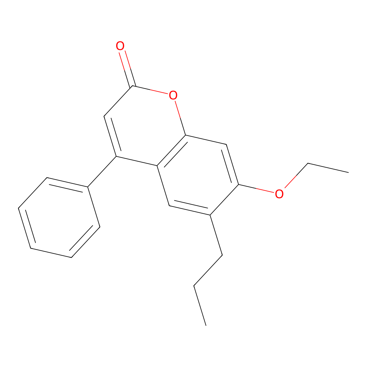 7-ethoxy-4-phenyl-6-propyl-2H-chromen-2-one molecular structure, CAS 6238-26-2