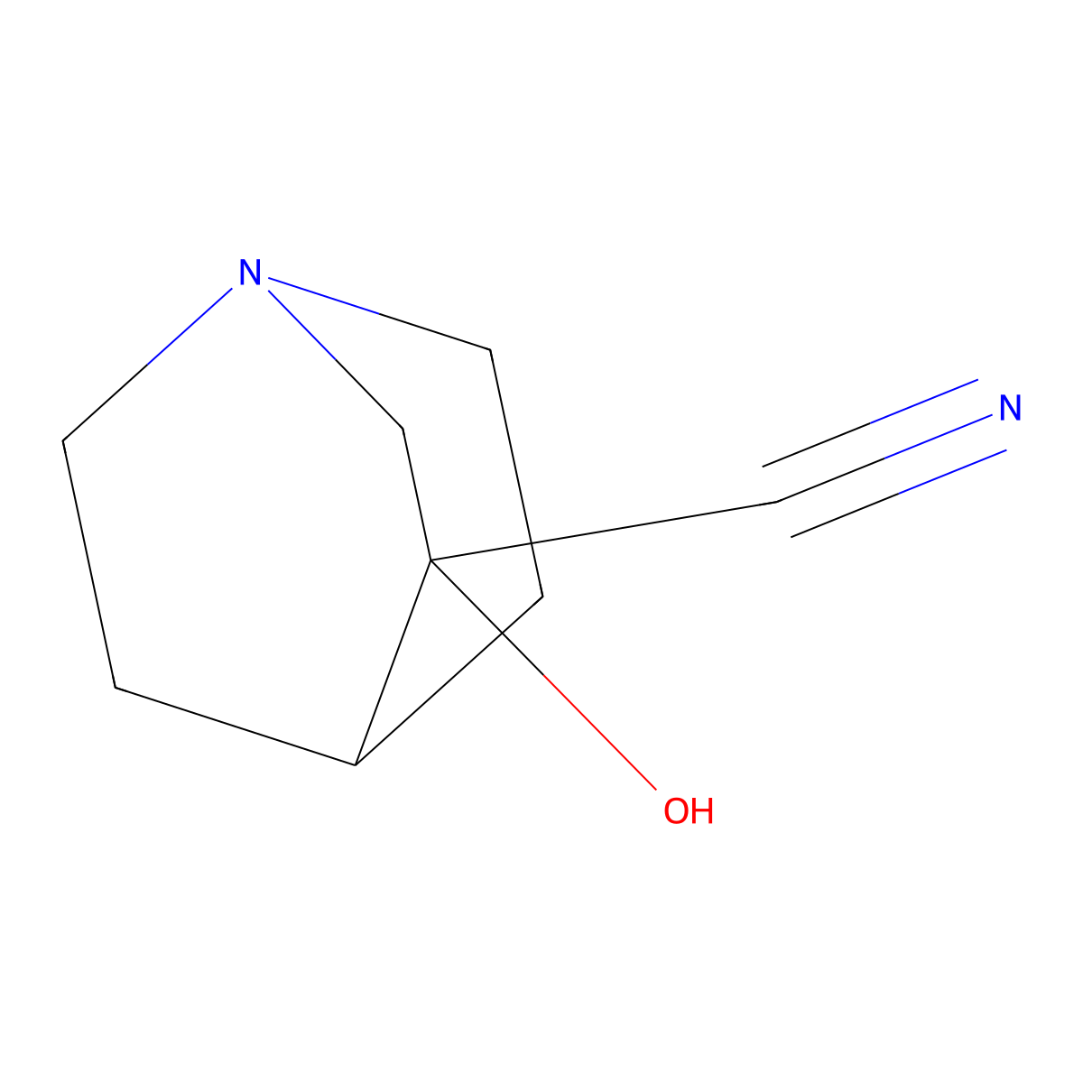 3-Hydroxyquinuclidine-3-carbonitrile molecular structure, CAS 6238-30-8