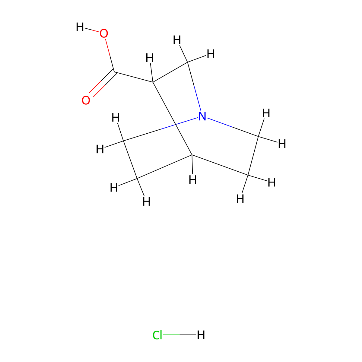 1-Azabicyclo(2.2.2)octane-3-carboxylic acid hydrochloride molecular structure, CAS 6238-34-2