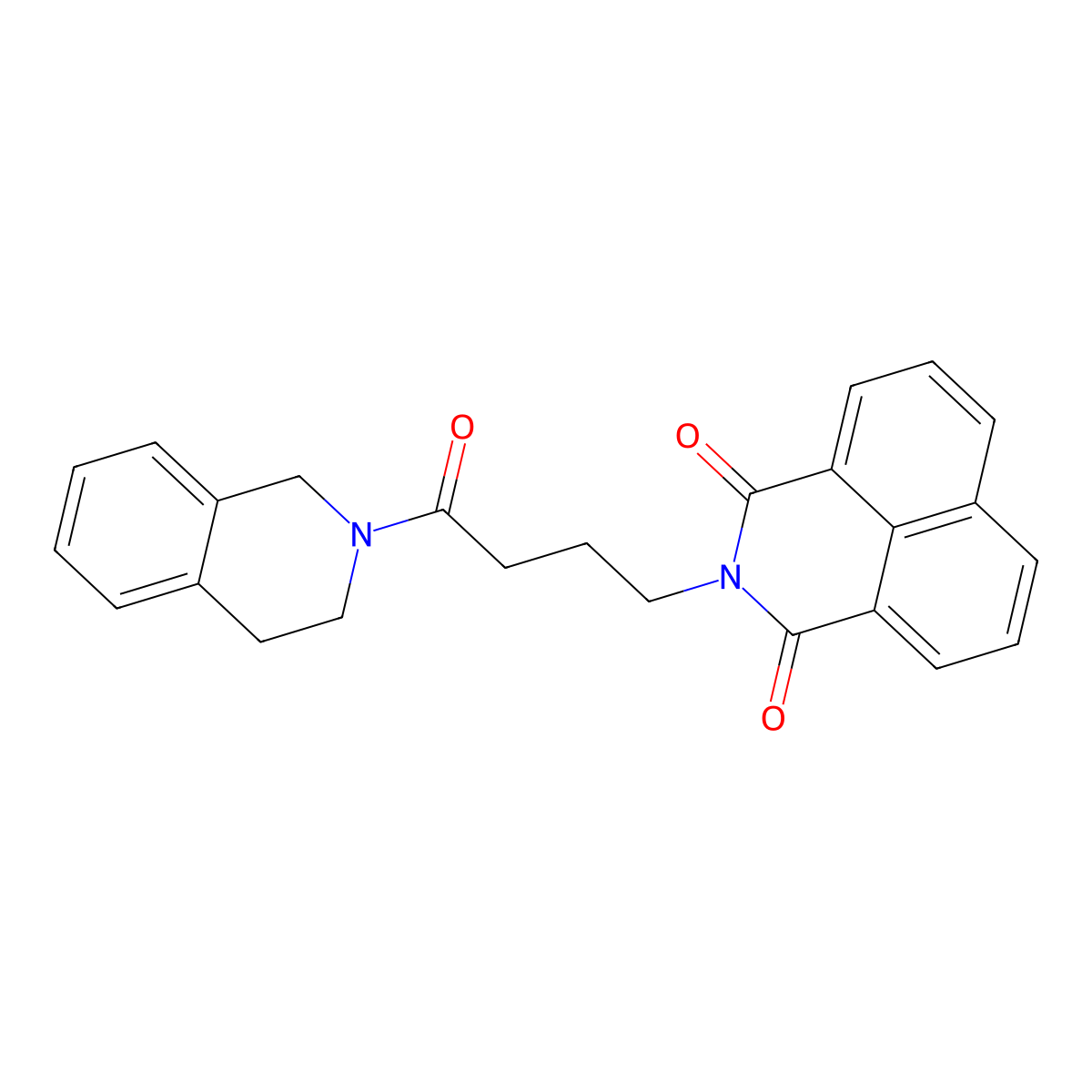 2-[4-(3,4-dihydro-1H-isoquinolin-2-yl)-4-oxobutyl]benzo[de]isoquinoline-1,3-dione molecular structure, CAS 6238-92-2