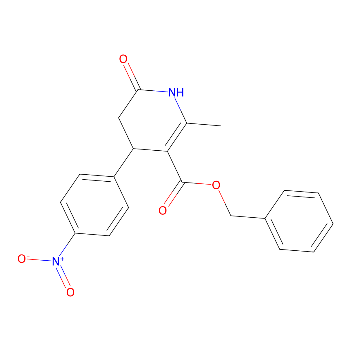 Benzyl 2-methyl-4-(4-nitrophenyl)-6-oxo-1,4,5,6-tetrahydropyridine-3-carboxylate molecular structure, CAS 6238-95-5