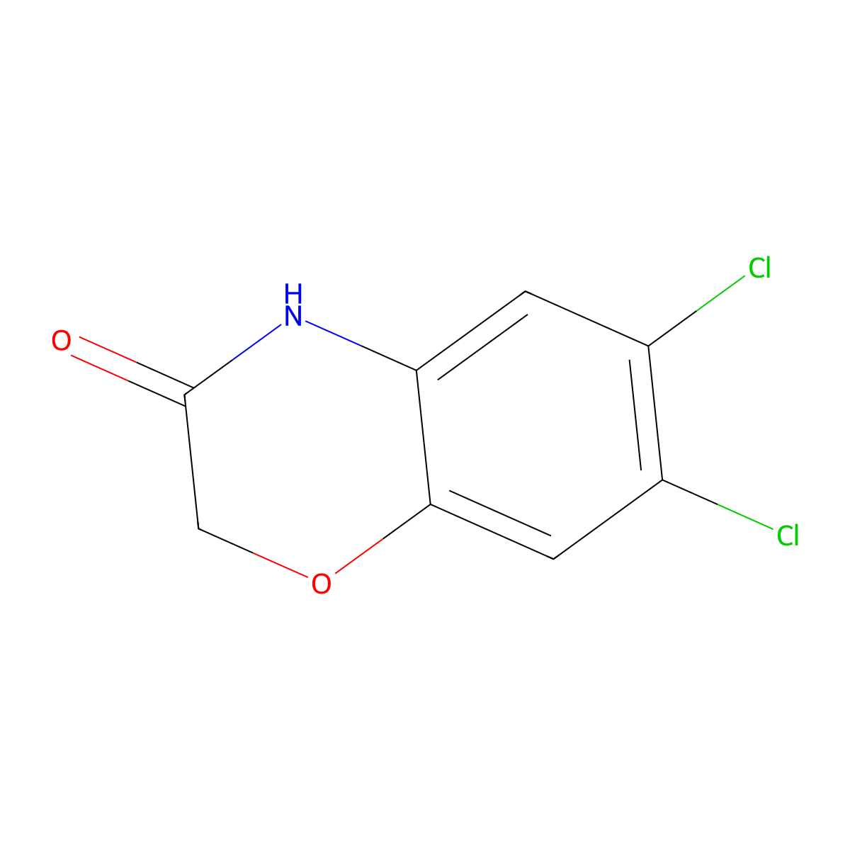 6,7-dichloro-4H-benzo[1,4]oxazin-3-one molecular structure, CAS 6238-99-9