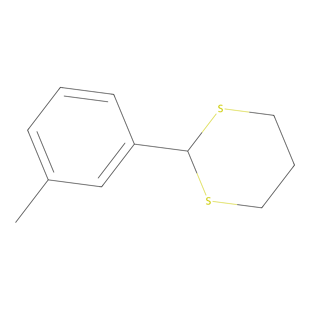2-(3-Methylphenyl)-1,3-dithiane molecular structure, CAS 62381-20-8