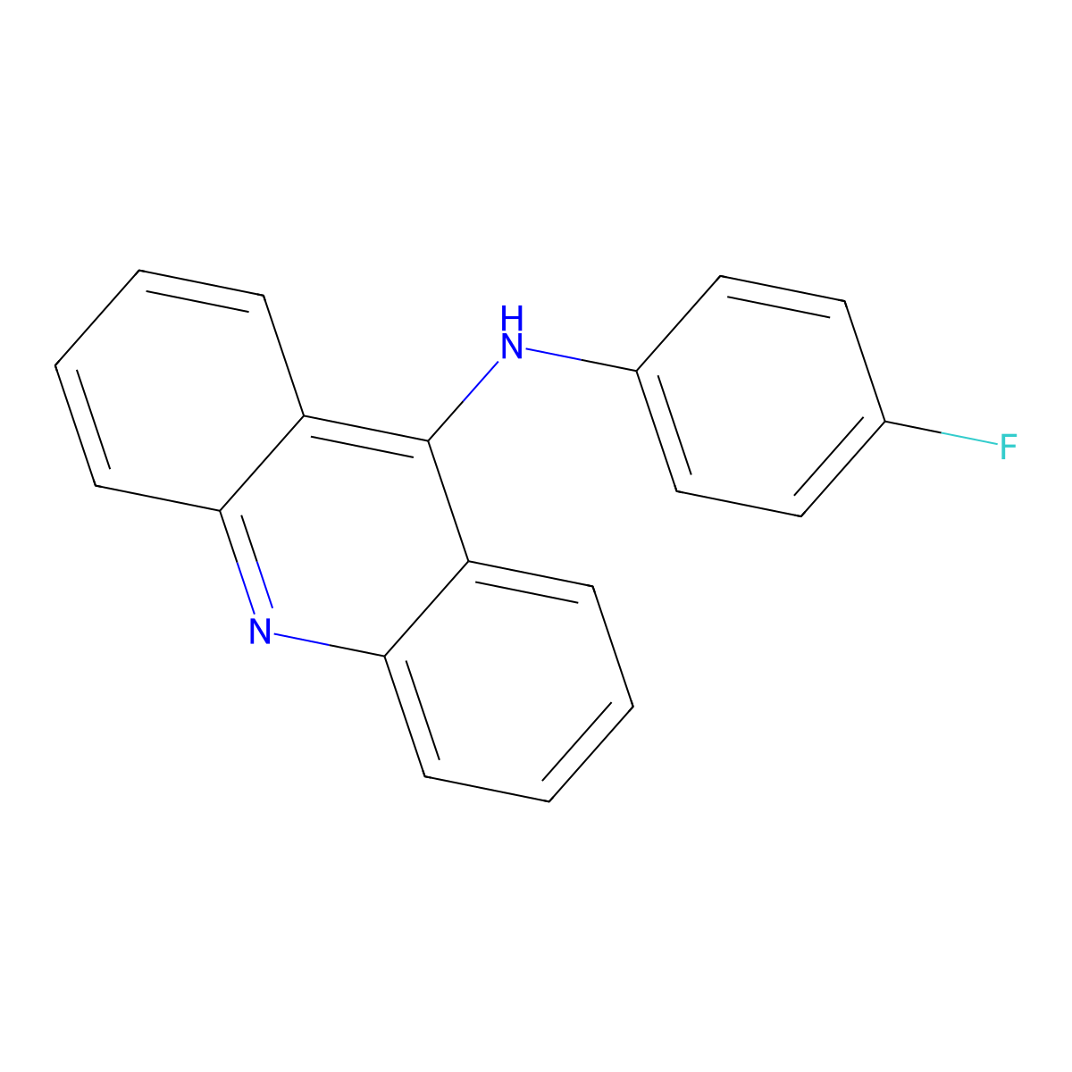 Acridine, 9-(p-fluoroanilino)- molecular structure, CAS 62382-99-4