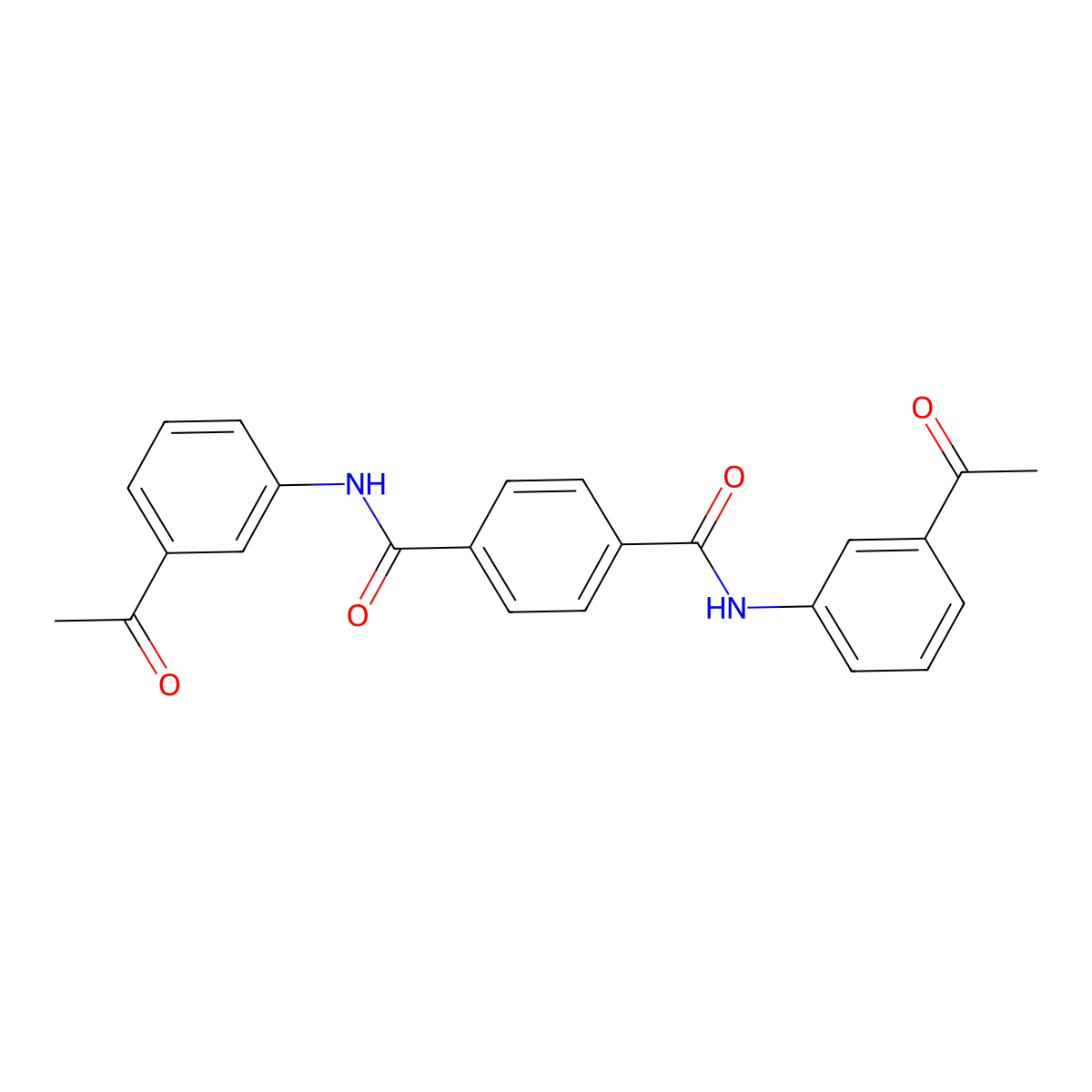 1-N,4-N-bis(3-acetylphenyl)benzene-1,4-dicarboxamide molecular structure, CAS 62386-91-8